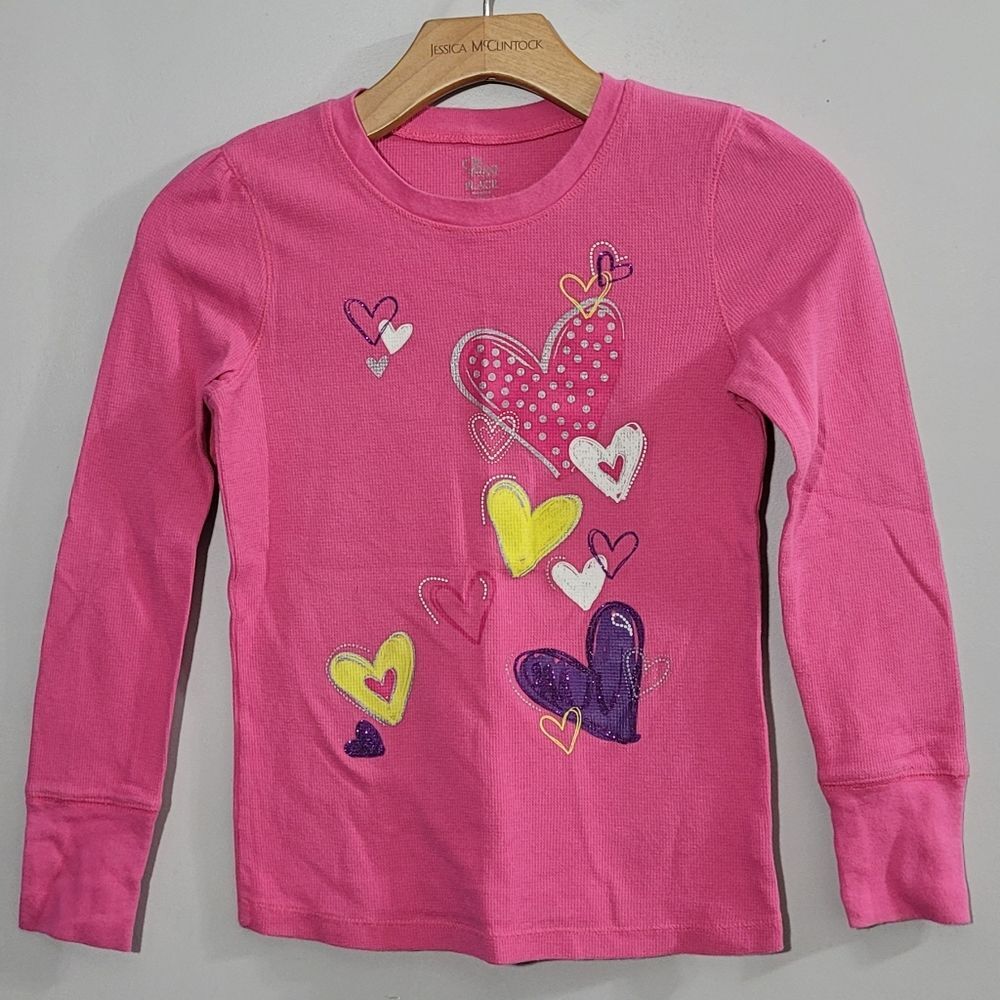 Children's place girls L 10/12 hearts long sleeved thermal top